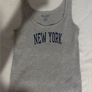 Brandy Melville Gray Tank Top with New York Lettering